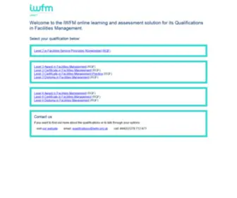 Fmqualifications.org.uk(IWFM online learning and assessment solution for its Qualification in Facilities Management) Screenshot