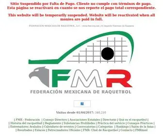 FMR.org.mx(Federacion Mexicana de Raquetbol) Screenshot