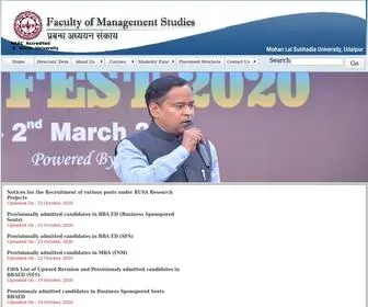 Fmsudaipur.org(Faculty of Management Studies) Screenshot