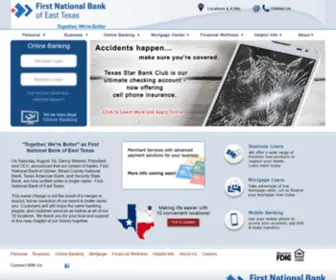 FNbgilmer.com(First National Bank of East Texas) Screenshot