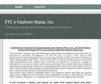 Fnsettlement.com(FTC v Fashion Nova) Screenshot