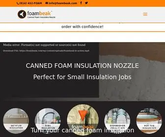 Foambeak.com(Canned Foam Insulation Nozzle) Screenshot