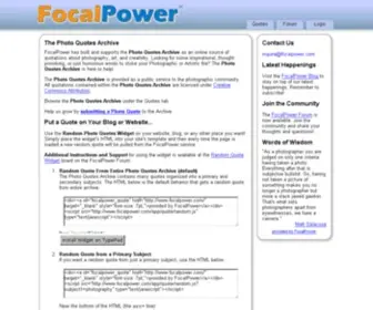 Focalpower.com(Quotes About and Related to Photography) Screenshot