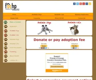 Fochp.org(Friends of Orange County's Homeless Pets) Screenshot