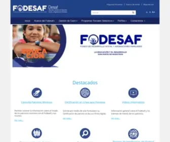 Fodesaf.go.cr(Bienvenidos al Sitio Oficial de FODESAF) Screenshot