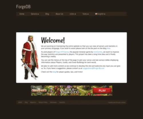 Foestats.com(Forge of Empires Player Data & Statistics) Screenshot