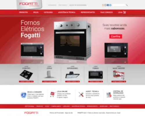 Fogatti.com.br(Cooktop, Fogões, Fornos, Coifas, Eletrodomésticos) Screenshot