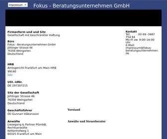 Fokus-Beratungsunternehmen.de(Fokus) Screenshot