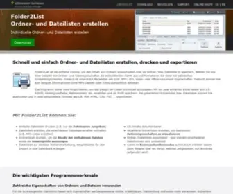 Folder2List.de(Ordnerinhalt auflisten) Screenshot