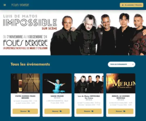 Foliesbergere.com(Réservez vos places sur le site officiel et la billetterie des Folies Bergère) Screenshot
