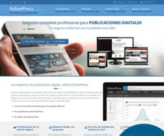 Folioepress.com(CMS para periódicos y revistas digitales) Screenshot