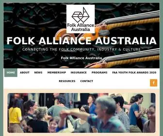 Folkalliance.org.au(Connecting the folk community) Screenshot