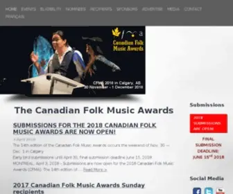 Folkawards.ca(Canadian Folk Music Awards) Screenshot