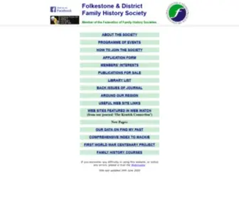 Folkfhs.org.uk(Folkestone & District Family History Society) Screenshot