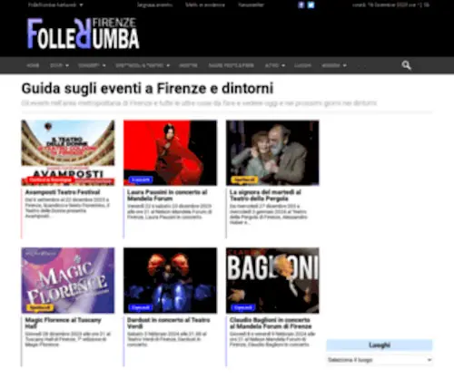 Follerumbafirenze.it(Eventi a Firenze cose da fare e vedere oggi) Screenshot