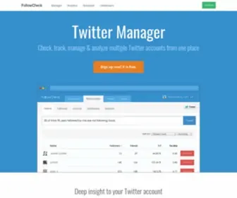 Followcheck.com(Manage Multiple Twitter Accounts from one Place) Screenshot