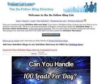 Followlist.com(Do Follow Blog List) Screenshot