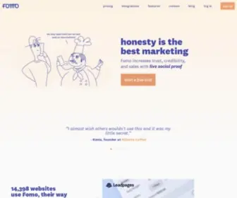 Fomo.com(Social Proof Marketing Platform) Screenshot
