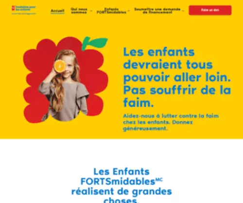 Fondationpourlesenfantspc.ca(Fondation pour les enfants PC) Screenshot