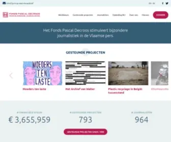 Fondspascaldecroos.org(Het initiatief Werkbeurzen Bijzondere Journalistiek) Screenshot