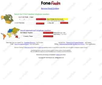 Fonefinder.net(Telephone search engine) Screenshot