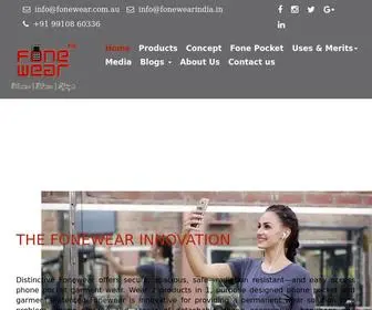 Fonewear.com.au(Fonewear garment products for constant safe phone management) Screenshot