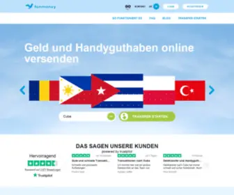 Fonmoney.de(Geldtransfer zum besten Wechselkurs. Handyguthaben schnell und einfach. Fonmoney) Screenshot