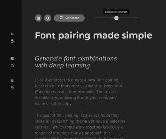 Fontjoy.com(Generate font pairings in one click) Screenshot