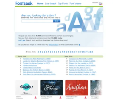 Fontseek.com(Free fonts search engine) Screenshot