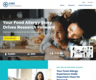 Foodallergypatientregistry.org(FARE Patient Registry) Screenshot