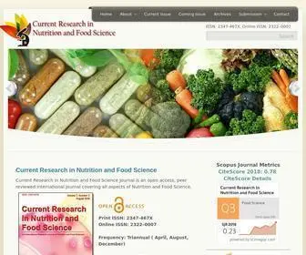 Foodandnutritionjournal.org(Current Research in Nutrition and Food Science Journal) Screenshot