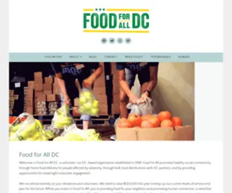 Foodforalldc.org(Food for All DC strives to provide food to low income home) Screenshot