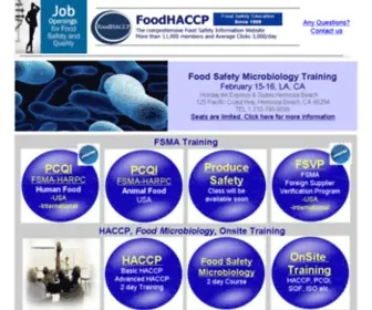 Foodhaccp.com(Food Safety Information Website) Screenshot