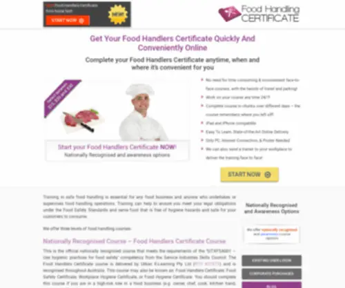 Foodhandlerscertificateonline.com.au(Food Handlers Certificate) Screenshot