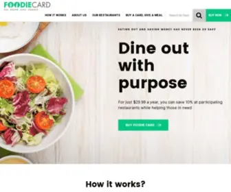 Foodiecard.com(10% off the entire bill at countless restaurants while helping those in need) Screenshot