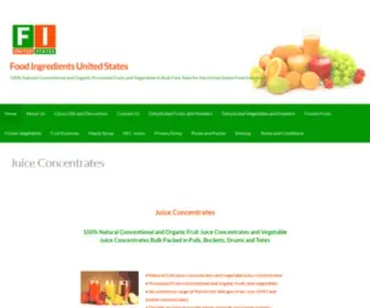 Foodingredientsusa.com(Bulk frut juice concentrate suppliers in the United States) Screenshot