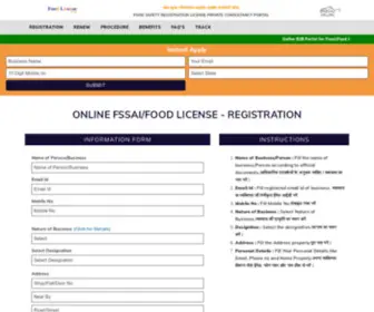 Foodlicenseportal.org(Food License Registration) Screenshot