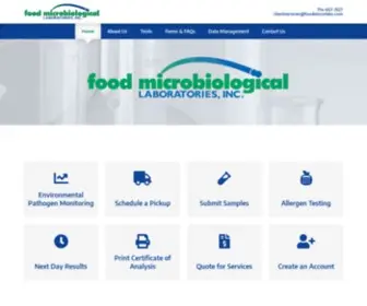 Foodmicrolabs.com(Food Microbiological Laboratories) Screenshot