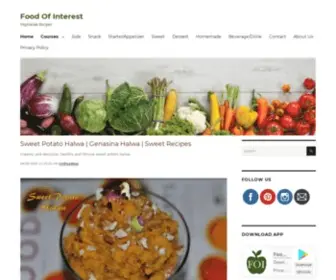 Foodofinterest.com(Vegetarian Recipes) Screenshot