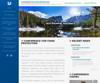 Foodprotect.org(The Conference for Food Protection) Screenshot