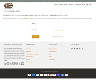 Foodsalivewholesale.com(Foods Alive Wholesale) Screenshot