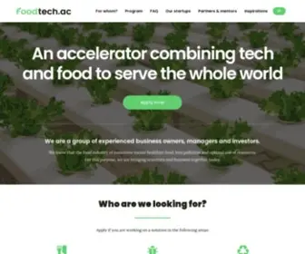 Foodtech.ac(Leading food and agri startup accelerator in CEE) Screenshot