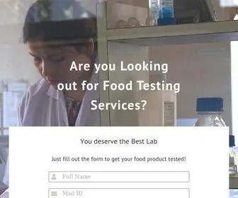 Foodtestinginindia.com(Get your Food Tested from Leading NABL and FSSAI Certified Laboratory) Screenshot