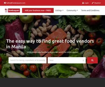 Foodysquare.com(Find all Manila food vendors and suppliers) Screenshot