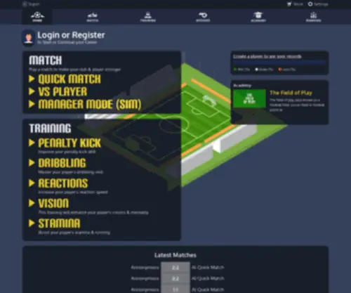 Footballizer.com(Online football) Screenshot