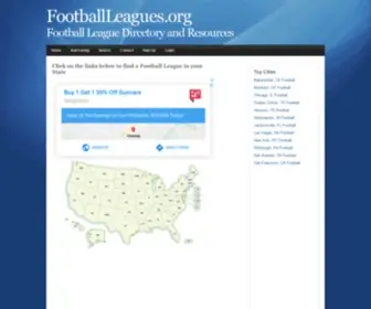 Footballleagues.org(Football League Directory and Resources) Screenshot