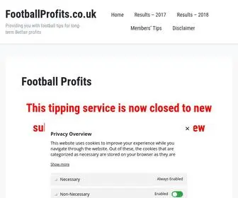 Footballprofits.co.uk(Providing you with football tips for long) Screenshot