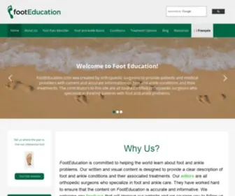 Footeducation.com(Foot problems) Screenshot