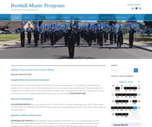 Foothillmusic.org(Foothill High School Music Program) Screenshot