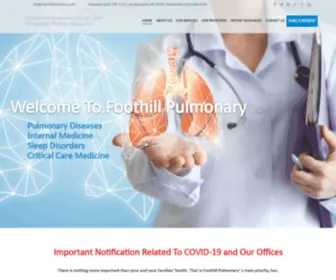 Foothillpulmonary.com(Foothill Pulmonary and Critical Care Consultants Medical Group) Screenshot